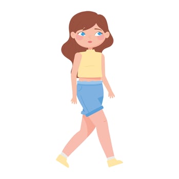 woman character cartoon female white background vector