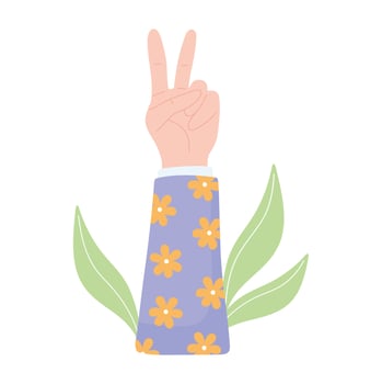 hand female peace and love gesture, girl power vector