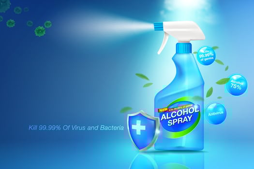 Spray sanitizer Anti-Virus and Anti-Bacterial ads. vector