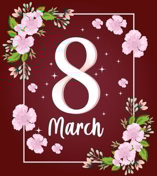 womens day floral 8 march celebration greeting card vector
