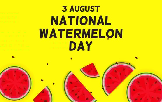 August, 3 Watermelon day background, vector illustration