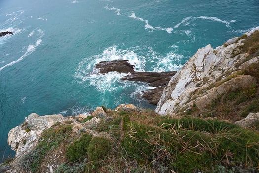 Cliff and beach in the coast in Bilbao Spain travel destinations photo