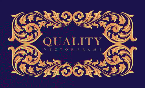 Quality Frame Gold ornaments Ellegant Label vector