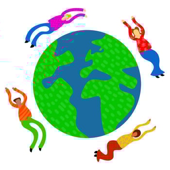 World Travel Globe People vector