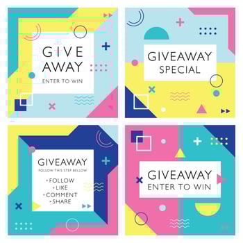 Giveaway Template for Social Media vector