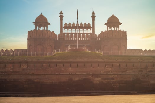 Lahori Gate of Red Fort Lal Qila in Old Delhi, India photo