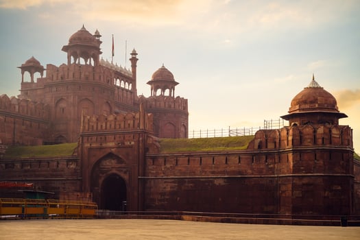 Lahori Gate of Red Fort Lal Qila in Old Delhi, India photo