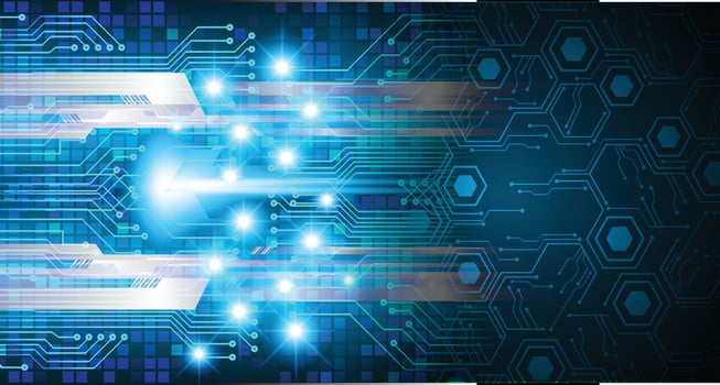 cyber circuit future technology concept background vector