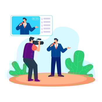 Live news telecast vector illustration concept