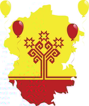 Chuvashia Map and Flag Illustration vector