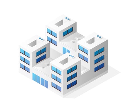 Isometric house building skyscraper concept vector
