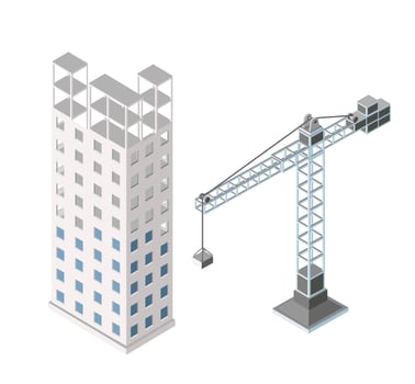 Urban industrial isometric 3d architectural flat plan vector