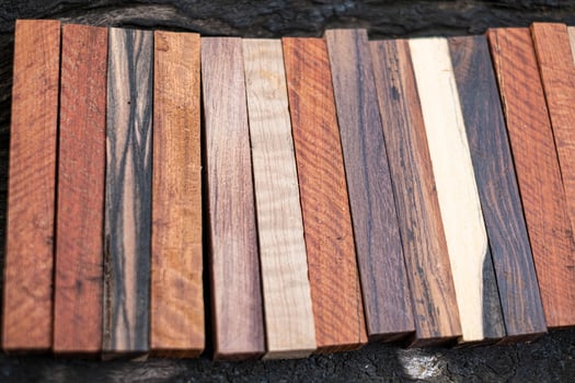 Set Exotic wood real for blanks pen photo