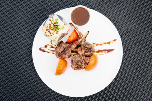 Grilled lamb chop photo