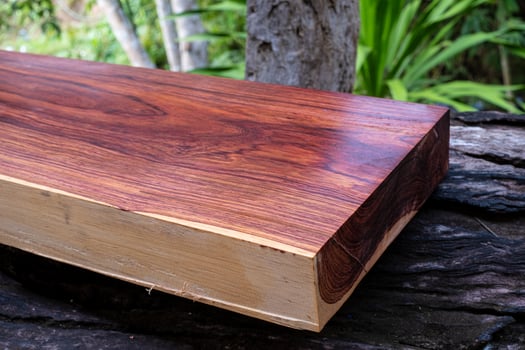 Wood logs of Burmese rosewood, Exotic wooded beautiful pattern photo