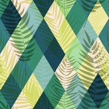 Beautifil Palm Tree Leaf  Silhouette Seamless Pattern Background Vector Illustration