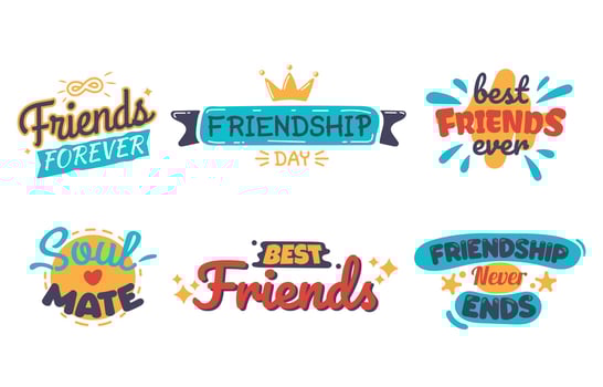 Friendship Sticker Collection vector