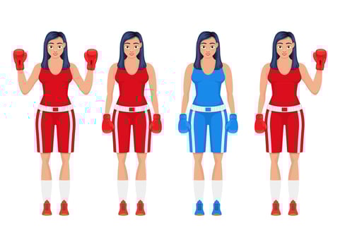 Boxing woman vector design illustration isolated on white background