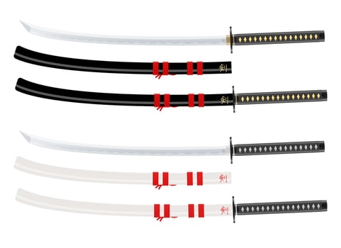 Katana sword vector design illustration isolated on white background