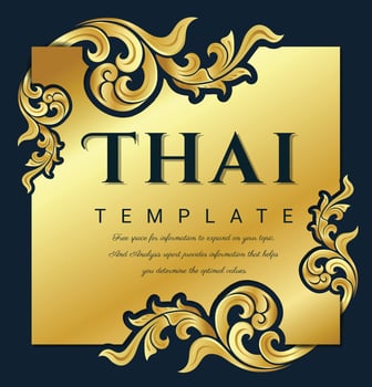Decorative Thai traditional art frame for invitations, frames, menus, labels and websites. Elegant vector element Eastern style