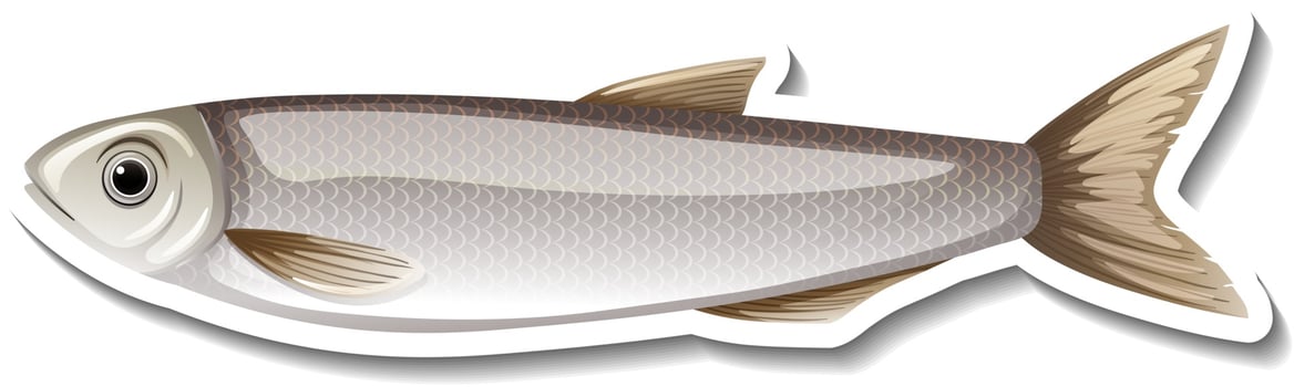 One gray fish cartoon sticker vector