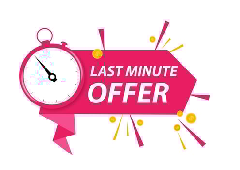 Offer sale business sign with Last Minute Offer Promotion. Vector illustration