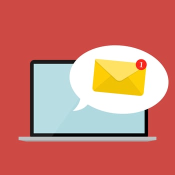 New Email on the laptop screen notification concept. Vector illustration