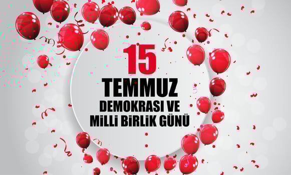 15 July, Happy Holidays Democracy Republic of Turkey Turkish Speak 15 temmuz demokrasi ve milli birlik gunu. Vector Illustration