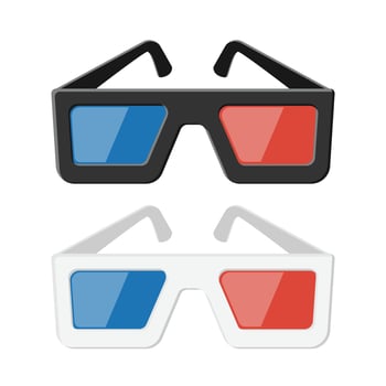 pair of cinema 3d glasses vector