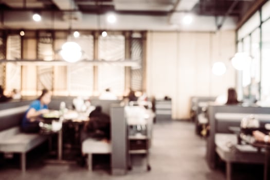 Abstract defocused with blur and bokeh in coffee shop photo