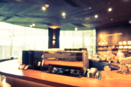 Abstract blur and defocused restaurant and coffee interior photo