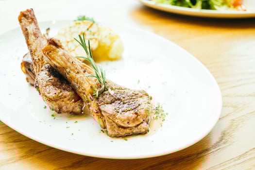 Grilled lamb meat chop steak photo