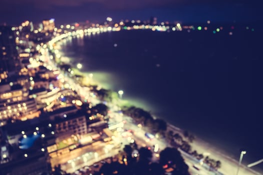 Abstract blur and defocused pattaya city at night photo