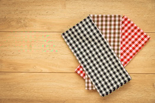 Kitchen cloth on wood table photo