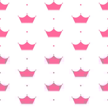 Princess Crown Seamless Pattern Background Vector Illustration.