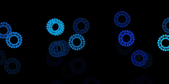 Dark blue vector texture with disease symbols.