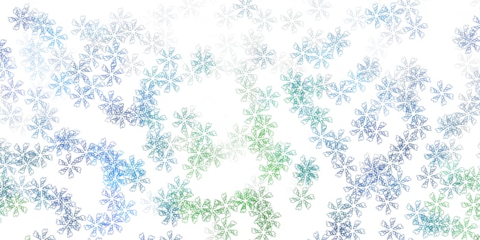 Light blue, green vector abstract template with leaves.