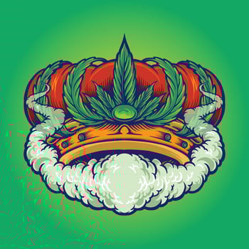 Cannabis Crown Smoke Premium Logo Weed vector