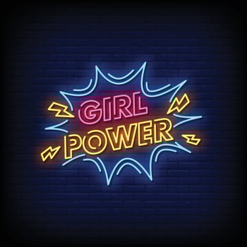 Girl Power Neon Signs Style Text Vector