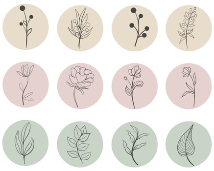 Instagram highlights vector Social media cover icons set