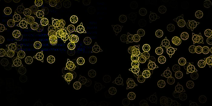 Dark Green, Yellow vector texture with religion symbols.