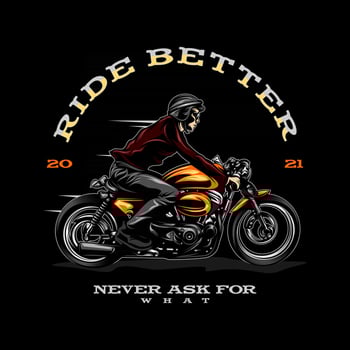 retro biker illustration on solid color vector
