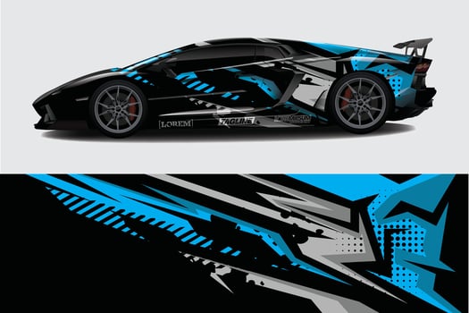 Car wrap graphic racing abstract background for wrap and vinyl sticker vector