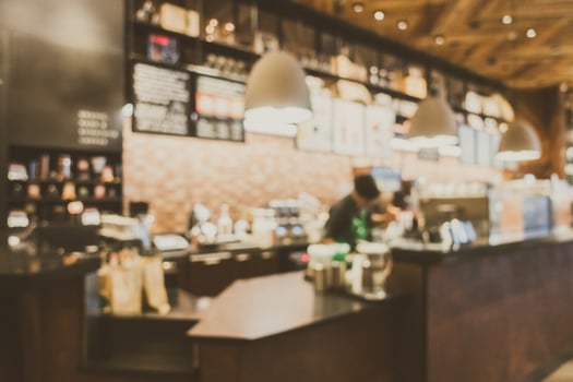 Abstract blur and defocused coffee shop cafe and restaurant interior photo