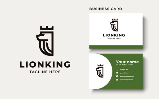 Creative Professional Trendy lion with crown Logo Design in Black and White Color vector