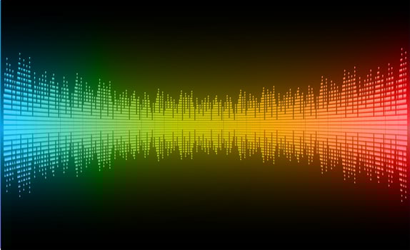 Sound waves oscillating dark light vector