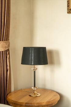 Beautiful lamp decoration on wood table photo