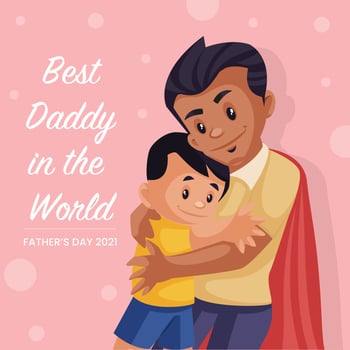 Best daddy in the world banner design template vector
