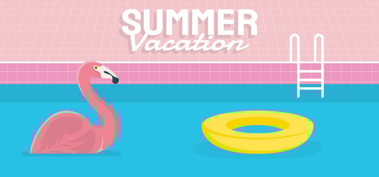 Summer template for banner, social media, greeting card. vector illustration