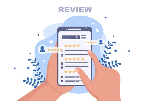 Review Customer Giving Star Illustration vector